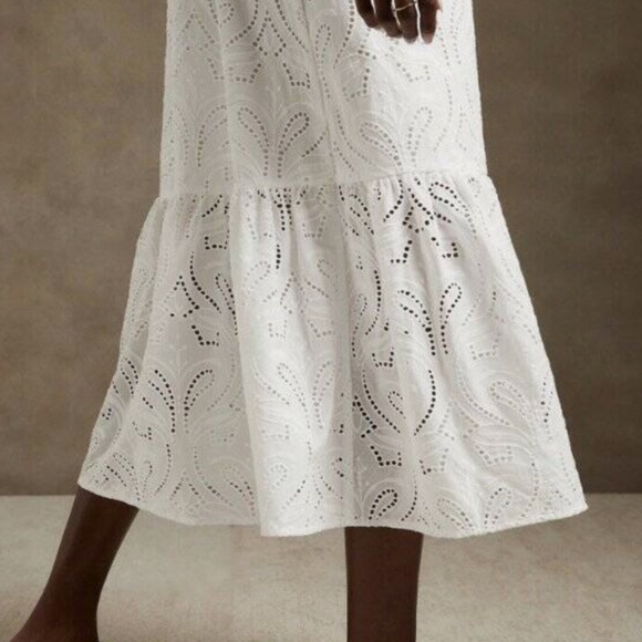 Banana Republic Black Eyelet Twist Midi Dress - Picture 3 of 6